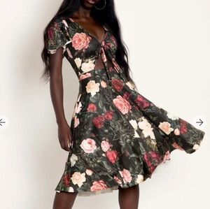 Blackmilk Dark Roses Rio Midi Dress